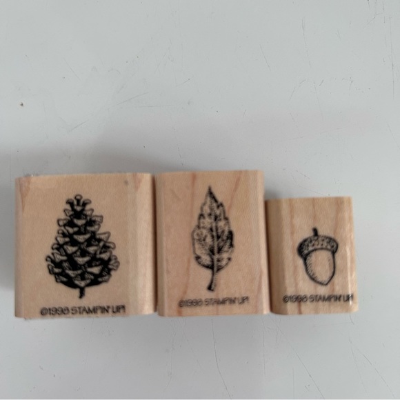 Stampin’ Up! 1998 8 pcs wood stamps - LEAVES & Cones - Picture 4 of 15